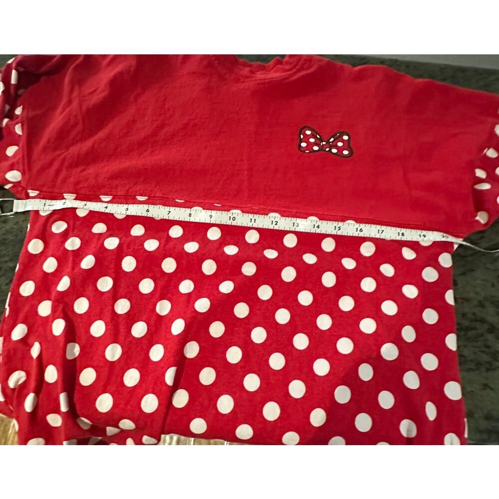Disney World Spirit Jersey Minnie Mouse Red Polka Dot Long Sleeve Shirt XS - Picture 8 of 9